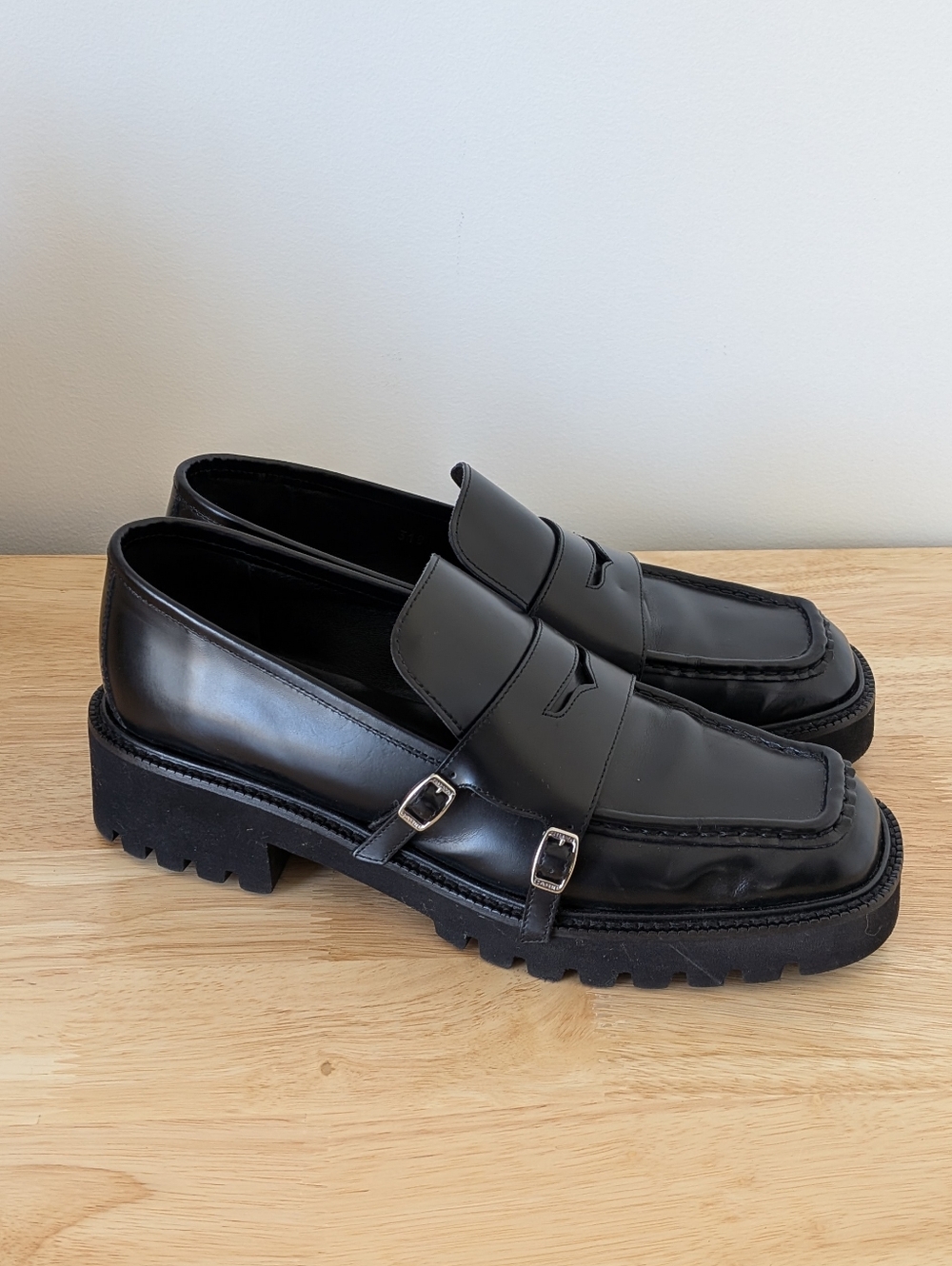 Carel Paris Manchester Leather Moccasin Loafer Chunky Size 39